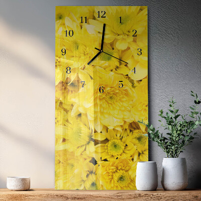 Modern vertical wall clock Flowers