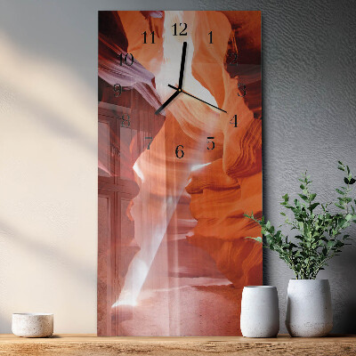 Modern vertical wall clock Cave