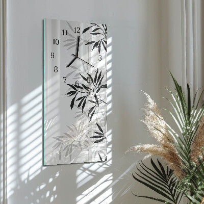 Glass wall clock vertical Bamboo