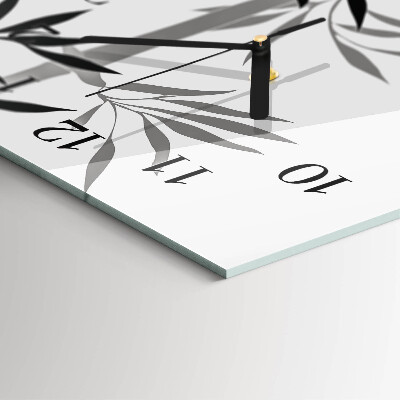 Glass wall clock vertical Bamboo