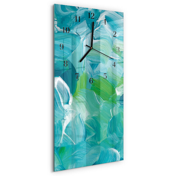 Glass wall clock vertical Wave
