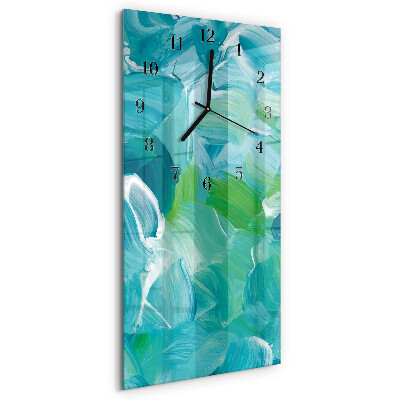 Glass wall clock vertical Wave
