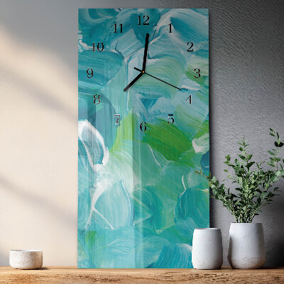 Glass wall clock vertical Wave