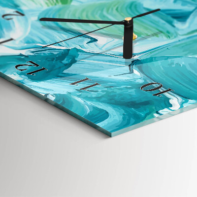Glass wall clock vertical Wave