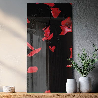 Vertical wall clock Rose petals