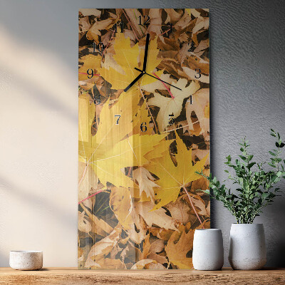 Vertical wall clock Leaves