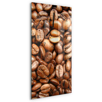 Glass clock vertical Coffee beans