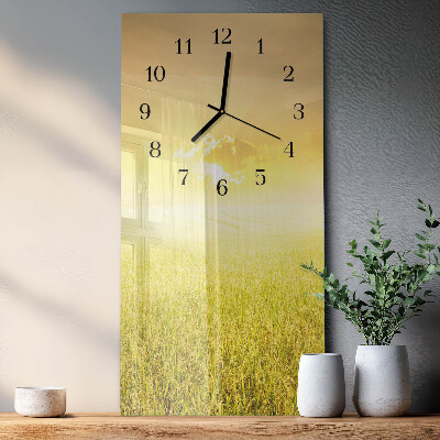 Vertical wall clock Corn field