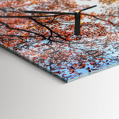 Glass clock vertical A bench in the park