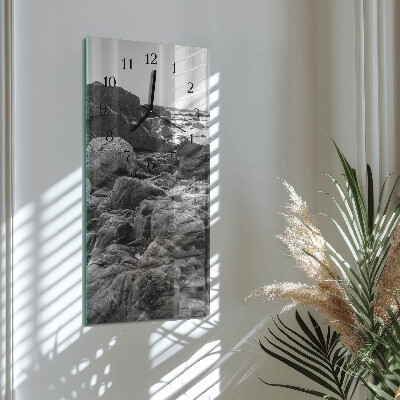 Glass clock vertical Stones
