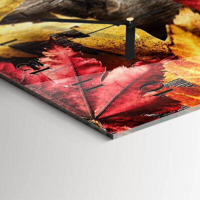 Vertical rectangular wall clock Leaves