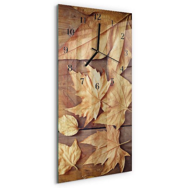 Vertical rectangular wall clock Leaves