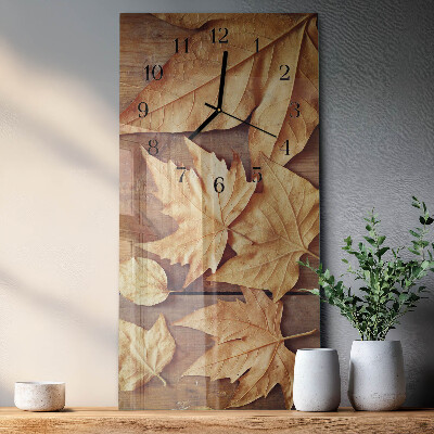 Vertical rectangular wall clock Leaves