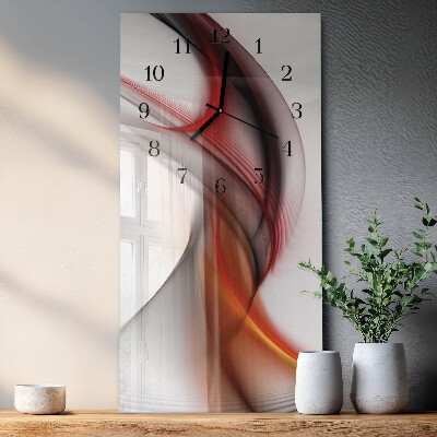 Glass clock vertical Abstract lines