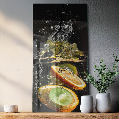 Modern vertical wall clock Fruit water