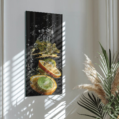 Modern vertical wall clock Fruit water