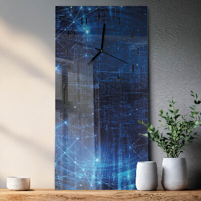 Glass wall clock vertical Matrix