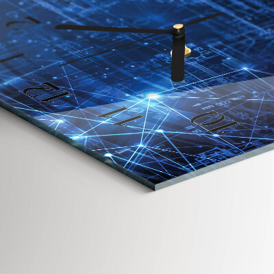Glass wall clock vertical Matrix