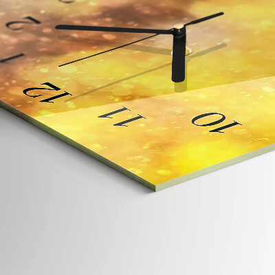 Glass wall clock vertical Leaves