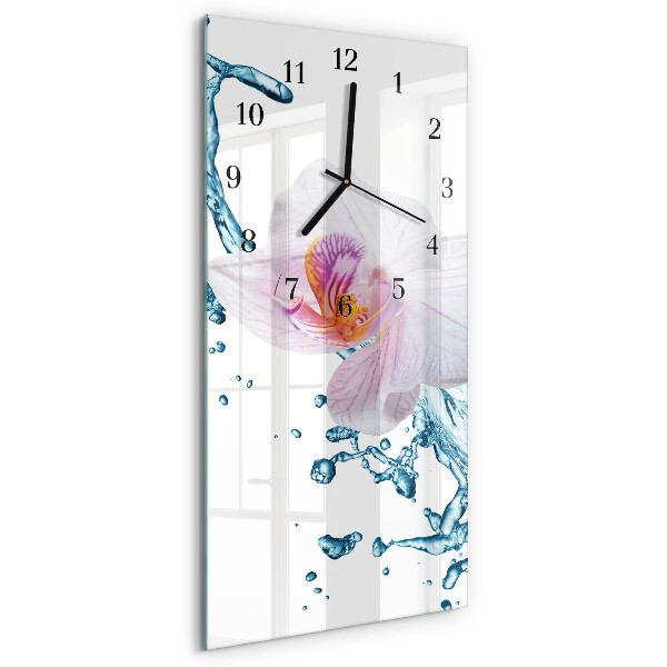 Vertical rectangular wall clock Orchid