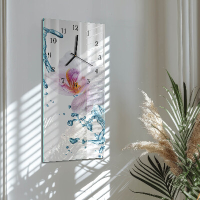 Vertical rectangular wall clock Orchid