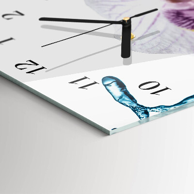 Vertical rectangular wall clock Orchid