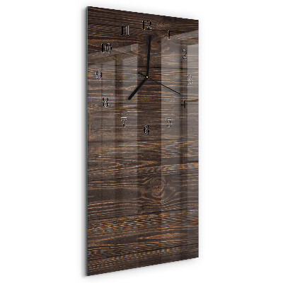 Glass clock vertical Wood