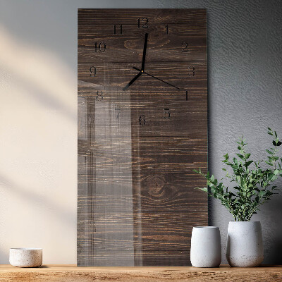 Glass clock vertical Wood