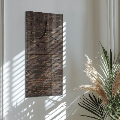 Glass clock vertical Wood