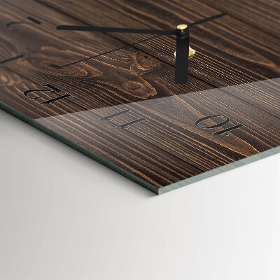 Glass clock vertical Wood