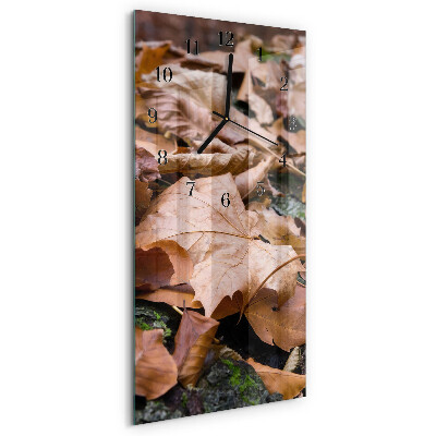 Vertical rectangular wall clock Leaves