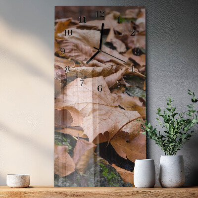 Vertical rectangular wall clock Leaves