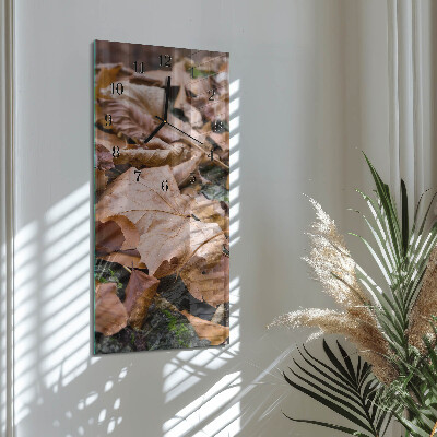 Vertical rectangular wall clock Leaves