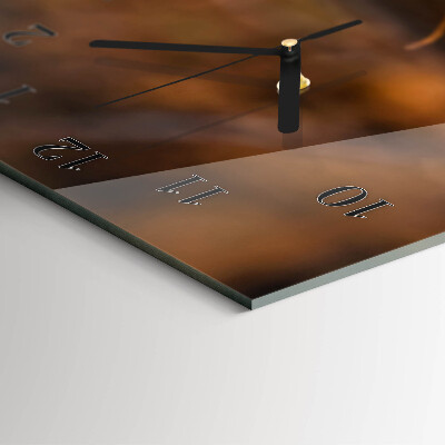 Glass wall clock vertical Autumn