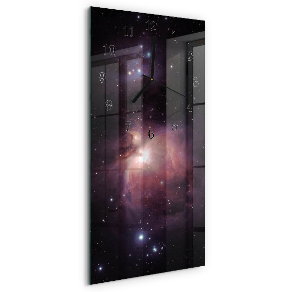 Vertical rectangular wall clock Cosmos