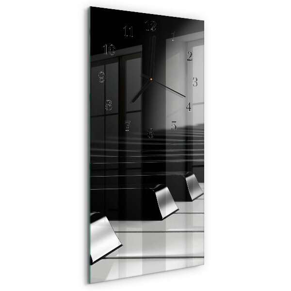 Vertical rectangular wall clock Piano keys