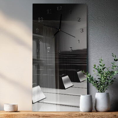 Vertical rectangular wall clock Piano keys
