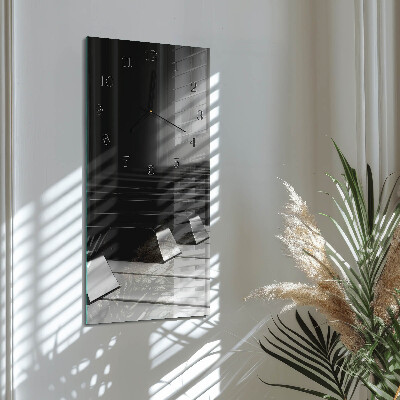 Vertical rectangular wall clock Piano keys