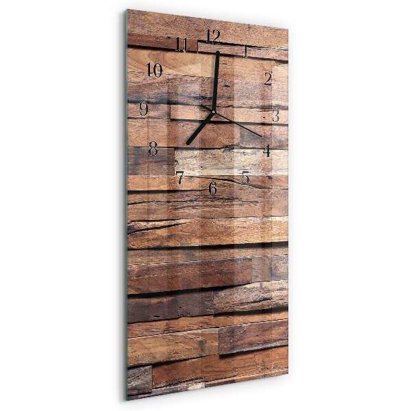 Glass clock vertical Wood