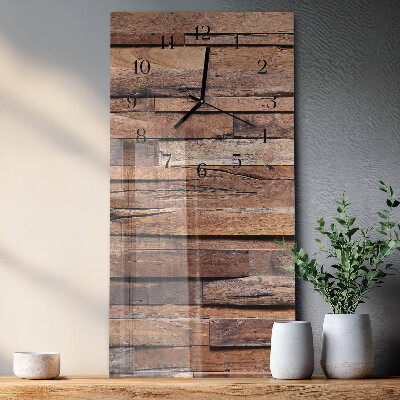 Glass clock vertical Wood