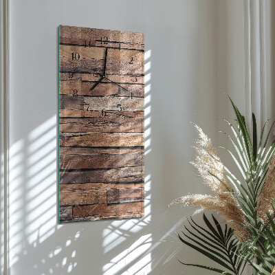 Glass clock vertical Wood