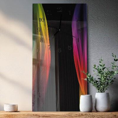 Glass wall clock vertical Abstraction