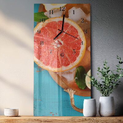 Modern vertical wall clock Grapefruit