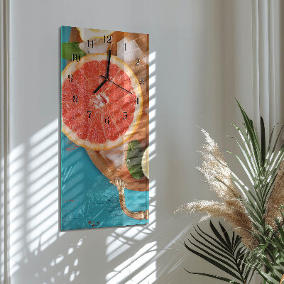 Modern vertical wall clock Grapefruit