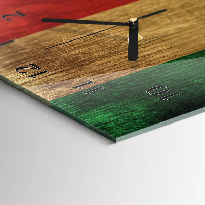 Glass clock vertical Italian flag