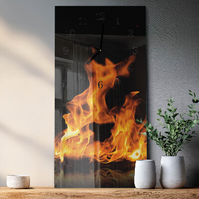 Vertical wall clock Fire