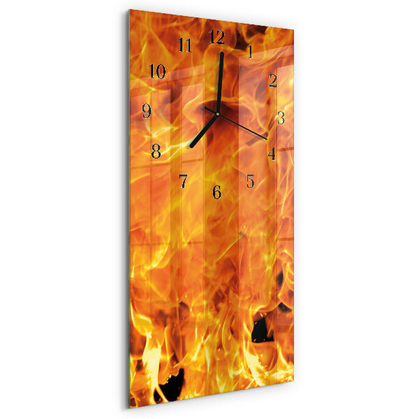 Modern vertical wall clock Fire