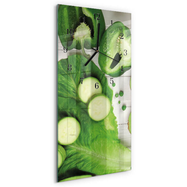 Glass clock vertical Vegetables