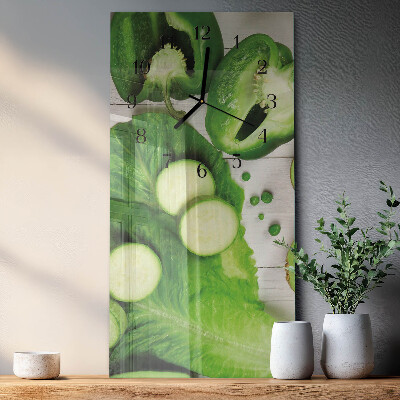 Glass clock vertical Vegetables