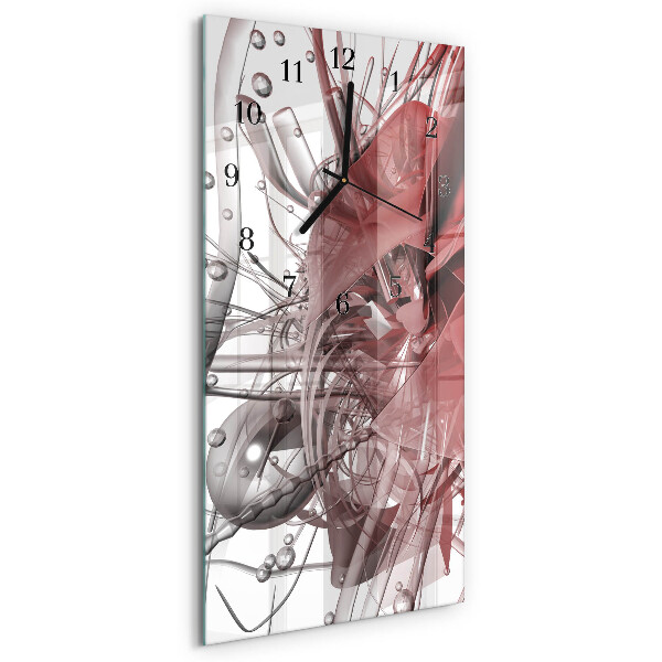 Glass wall clock vertical Chaos